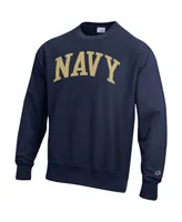 Men's Champion Navy Midshipmen Arch Reverse Weave Pullover Sweatshirt