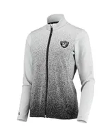 Women's Antigua White and Black Las Vegas Raiders Guide Full-Zip Jacket