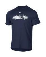 Men's Under Armour Navy Howard Bison Logo Stripe Performance Raglan T-shirt