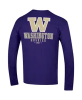 Men's Champion Purple Washington Huskies Team Stack Long Sleeve T-shirt