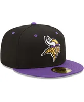 Men's New Era Black, Purple Minnesota Vikings Two-Tone Flipside 59Fifty Fitted Hat