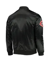 Men's Pro Standard Black Cincinnati Reds Wordmark Satin Full-Snap Jacket