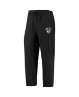 Men's Concepts Sport Black and Gray Brooklyn Nets Long Sleeve T-shirt Pants Sleep Set