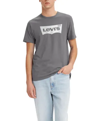 Levi's Men's Classic Fit Crewneck Short Sleeve Logo Graphic T-shirt - Silver