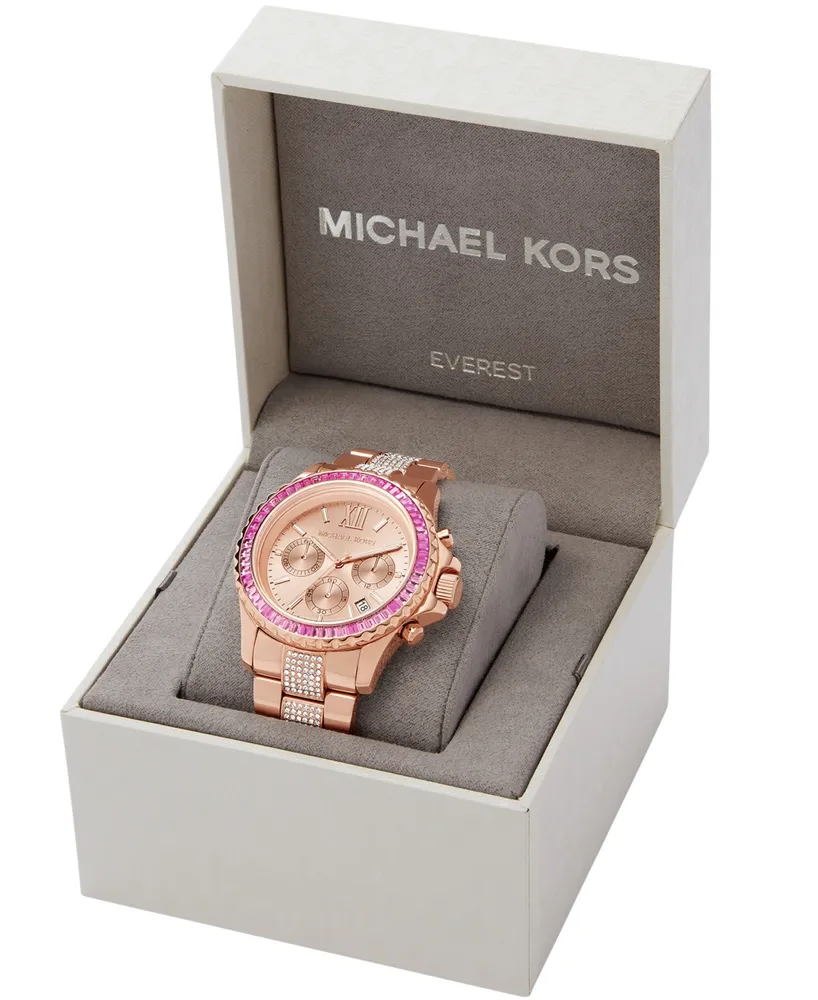 Michael Kors Women's Everest Chronograph Rose Gold-Tone Stainless Steel Bracelet Watch 42mm - Rose Gold