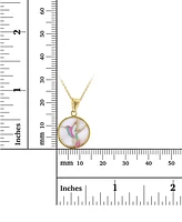 Enamel Hummingbird 18" Pendant Necklace in 14k Gold