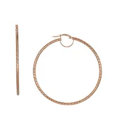 Textured Hoop Earrings 10k Gold, 50mm