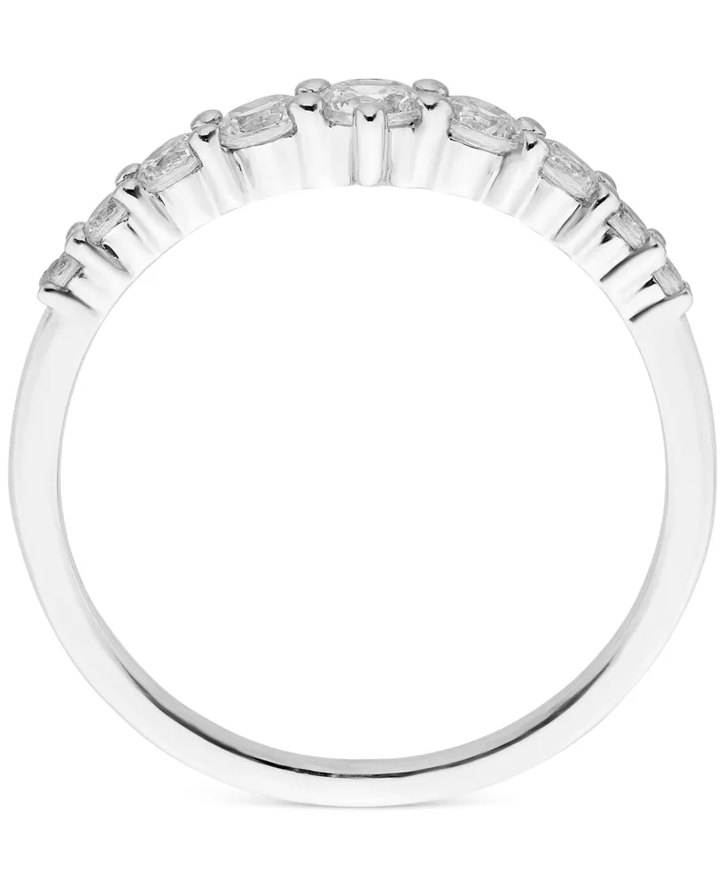 Diamond Contour Band (1/2 ct. t.w.) in 14k White Gold