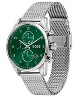 Hugo Boss Men's Skymaster Chronograph Stainless Steel Mesh Bracelet Watch 44mm