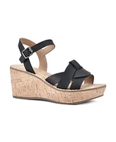 White Mountain Women's Simple Platform Wedge Sandals