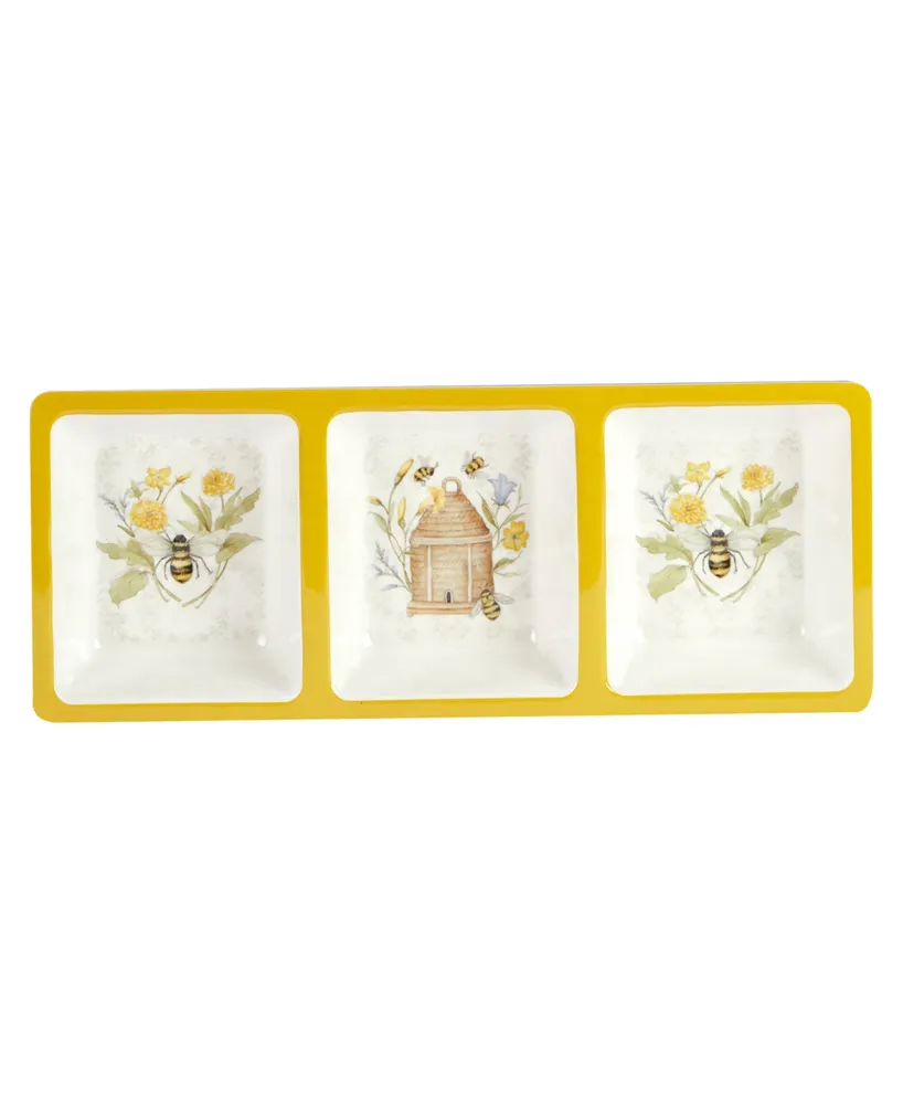 Certified International Bee Sweet Melamine Hostess Set, 3 Piece