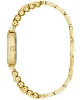 Guess Women's Crystal Beaded Gold-Tone Stainless Steel Bracelet Watch 30mm - Gold