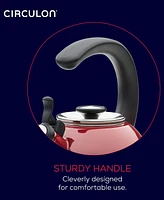 Circulon Enamel on Steel 2-Qt. Whistling Teakettle with Flip-Up Spout