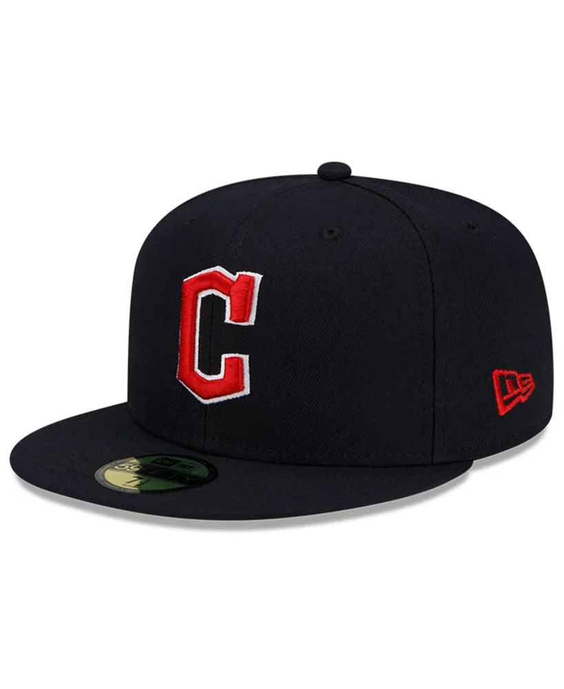 Men's New Era Navy Cleveland Guardians Road Authentic Collection On-Field 59FIFTY Fitted Hat