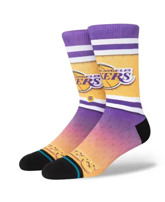 Men's Stance Los Angeles Lakers Hardwood Classics Fader Collection Crew Socks