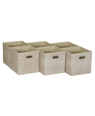 Fabric Cube Storage Bins Set, 6 Piece