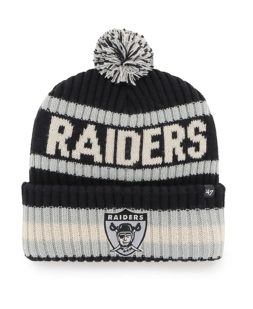 Men's Las Vegas Raiders '47 Black Bering Cuffed Knit Hat with Pom