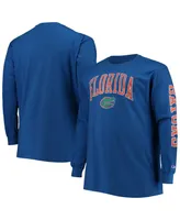 Men's Champion Royal Florida Gators Big and Tall 2-Hit Long Sleeve T-shirt