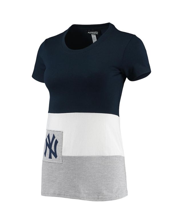 Women's New York Yankees Refried Apparel White Cropped T-Shirt