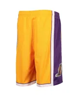 Big Boys Mitchell & Ness Gold Tone Los Angeles Lakers 2009 Hardwood Classics 75th Anniversary Swingman Shorts