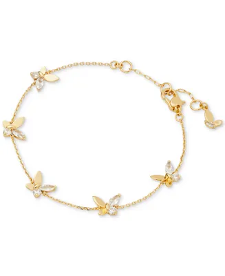 Kate Spade New York Gold-Tone Crystal Social Butterfly Station Bracelet