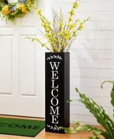 Glitzhome 30" Double Sided Solid Boxed 'Welcome to our Porch' Porch Sign