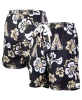 Men's Black Army Knights Floral Volley Logo Swim Trunks