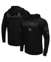 Men's Black Louisville Cardinals Oht Military-Inspired Appreciation Hoodie Long Sleeve T-shirt