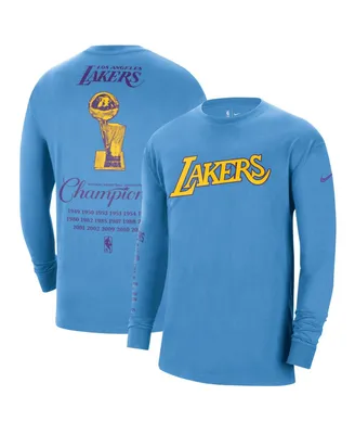 Men's Nike Powder Blue Los Angeles Lakers 2021/22 City Edition Courtside Heavyweight Moments Long Sleeve T-shirt