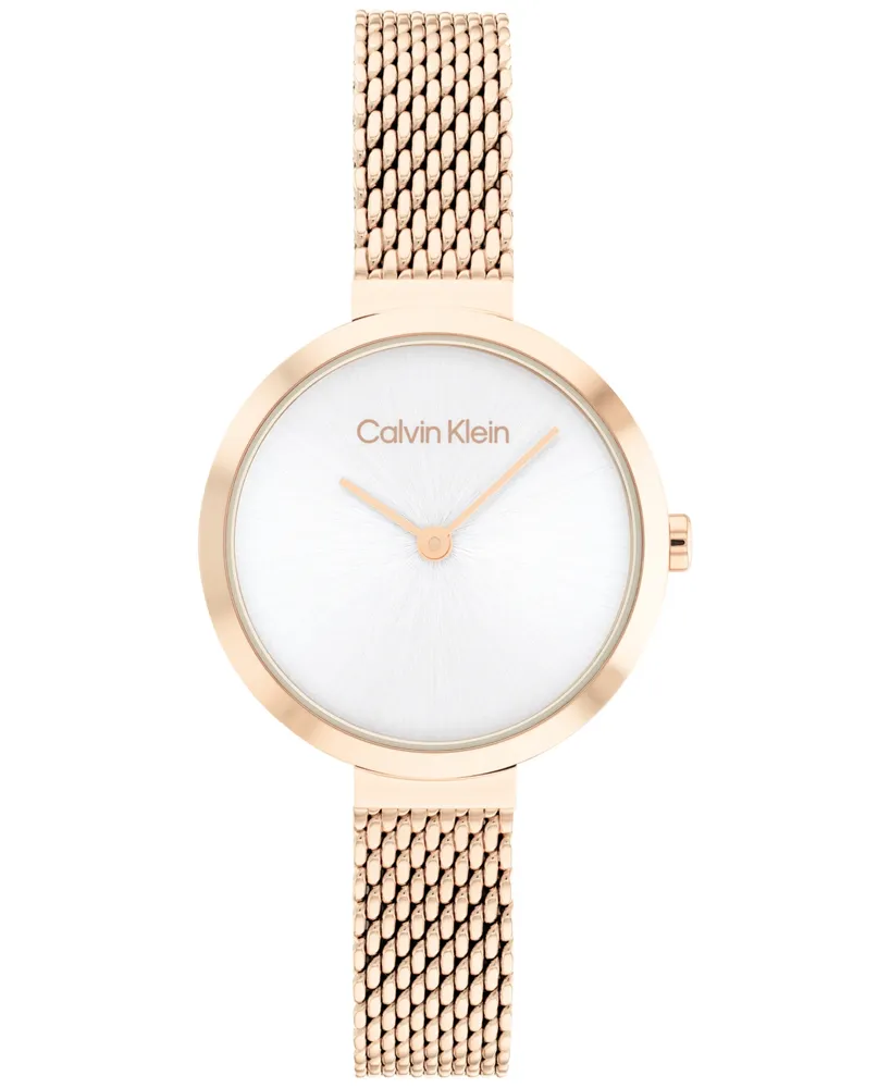 Calvin Klein Carnation Gold-Tone Mesh Bracelet Watch 28mm