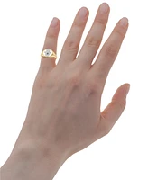 Wrapped White Diamond (1/6 ct. t.w.) & Black Diamond Accent Hamsa Hand Ring in 14k Gold, Created for Macy's