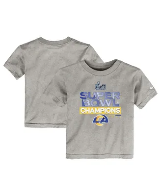 Toddler Girls and Boys Nike Heather Gray Los Angeles Rams Super Bowl Lvi Champions Locker Room Trophy Collection T-shirt