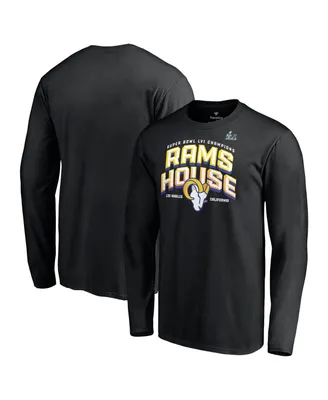 Men's Fanatics Black Los Angeles Rams Super Bowl Lvi Champions Hometown Long Sleeve T-shirt