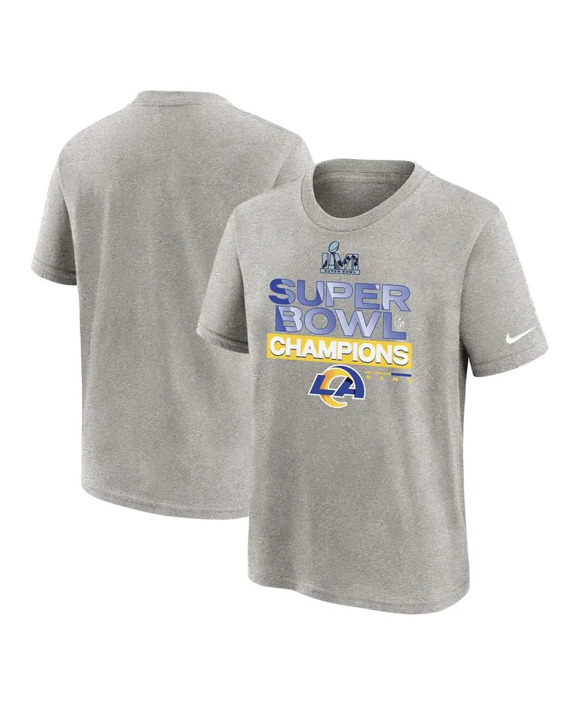 Preschool Girls and Boys Nike Heather Gray Los Angeles Rams Super Bowl Lvi Champions Locker Room Trophy Collection T-shirt