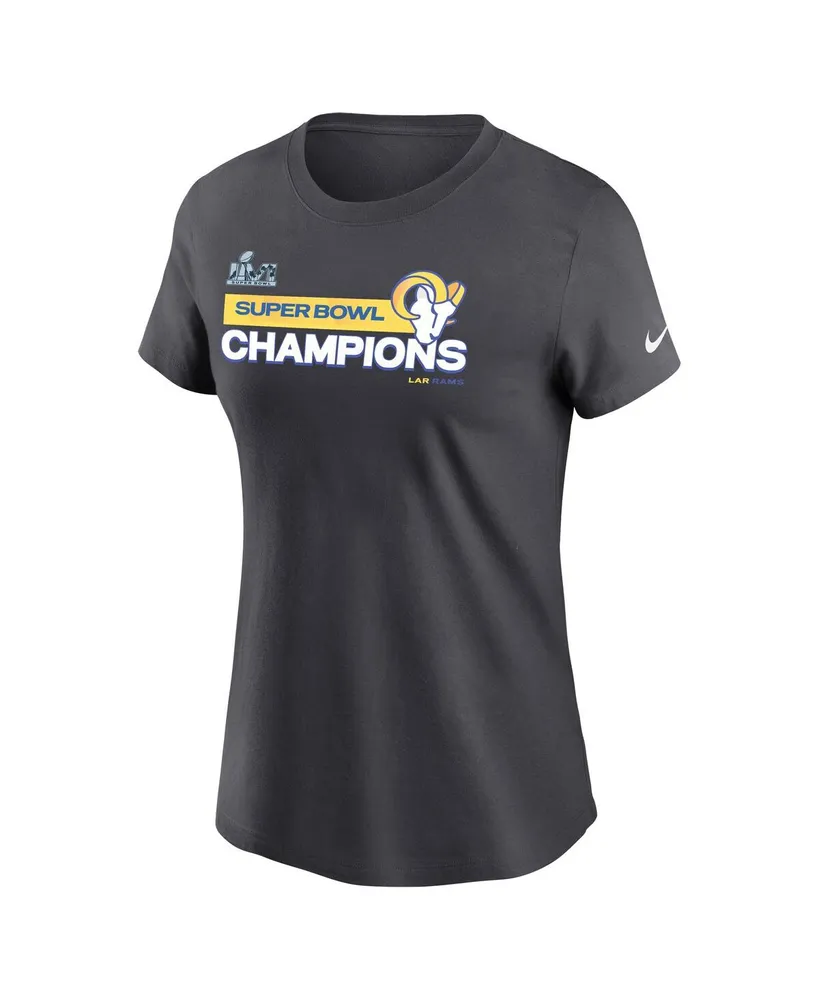 Women's Nike Anthracite Los Angeles Rams Super Bowl Lvi Champions T-shirt