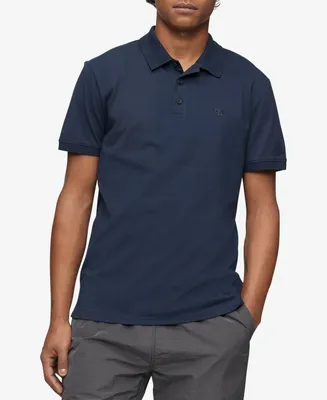 Calvin Klein Men's Regular-Fit Smooth Cotton Monogram Logo Polo Shirt