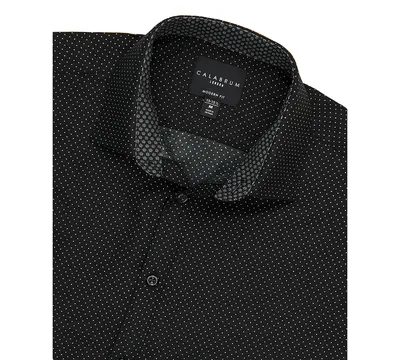 Men's Regular Fit Dot Print Wrinkle Free Performance Dress Shirt