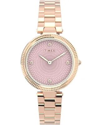 Timex Women's City Rose Gold-Tone Low Lead Brass Bracelet Watch 32mm