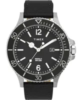 Timex Men's Harborside Black Fabric Watch 42mm