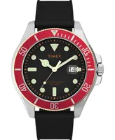 Timex Men's Harborside Coast Black Silicone Watch 43mm