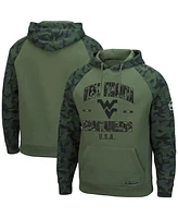 Men's Colosseum Olive, Camo West Virginia Mountaineers Oht Military-Inspired Appreciation Raglan Pullover Hoodie