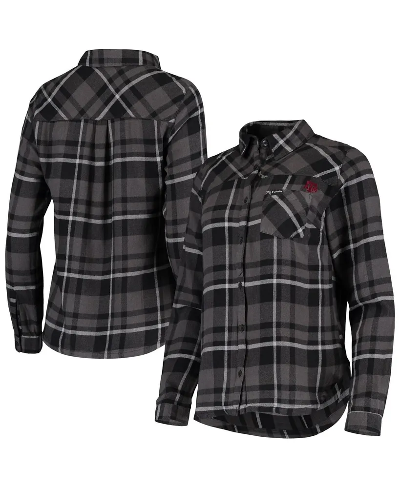 Pittsburgh Steelers Antigua Women's Ease Flannel Button-Up Long Sleeve  Shirt - Black/Gray