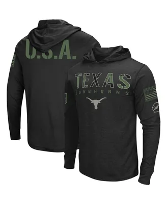 Men's Colosseum Black Texas Longhorns Oht Military-Inspired Appreciation Hoodie Long Sleeve T-shirt