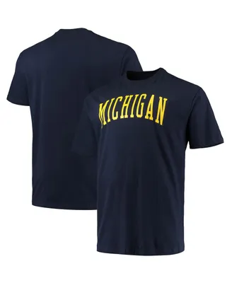Men's Champion Navy Michigan Wolverines Big and Tall Arch Team Logo T-shirt