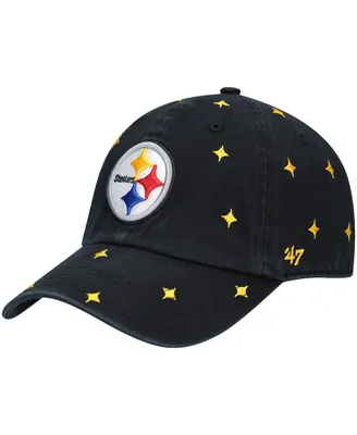 Women's '47 Black, Gold Pittsburgh Steelers Confetti Clean Up Adjustable Hat