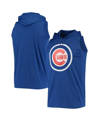 Men's Stitches Royal Chicago Cubs Sleeveless Pullover Hoodie