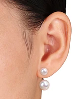 Cultured Freshwater Pearl (7 & 10-1/2mm) Earring Jackets in Sterling Silver