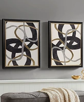 Madison Park Moving Midas Abstract Foil Framed Canvas Set, 2 Piece