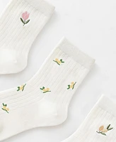 Stems Floral Print Three Pack socks