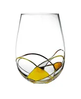 Bezrat Wine Glasses, Set of 2 - Gold